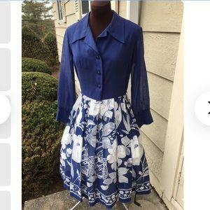 Vintage 1960s Shirt Crinoline Dress